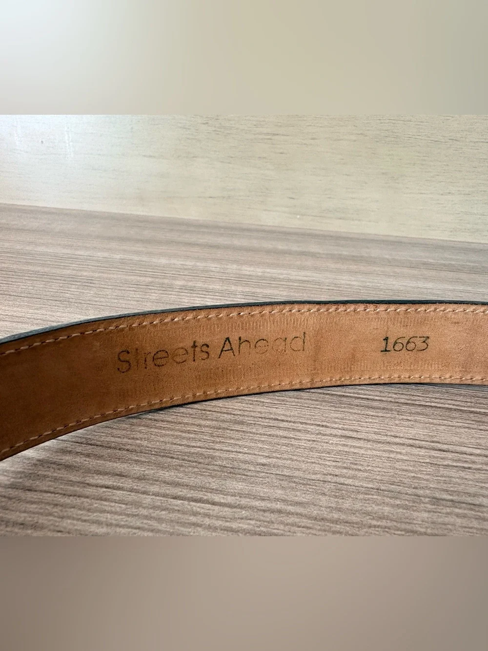 VTG Streets Ahead Brown Leather Croc Silver Gold Metal buckle Belt Size S